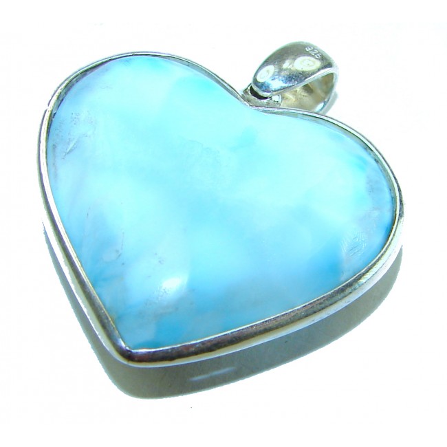 Angel's Heart amazing quality Larimar .925 Sterling Silver handmade pendant - photo 2