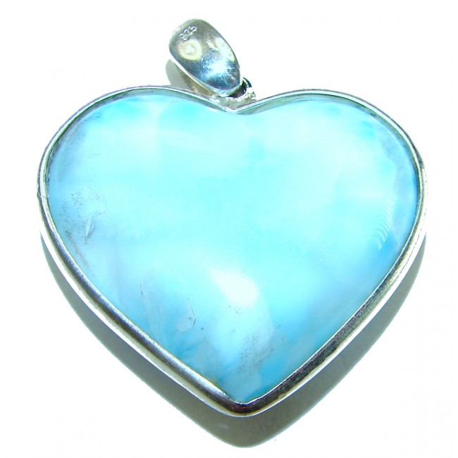 Angel's Heart amazing quality Larimar .925 Sterling Silver handmade pendant - photo 1
