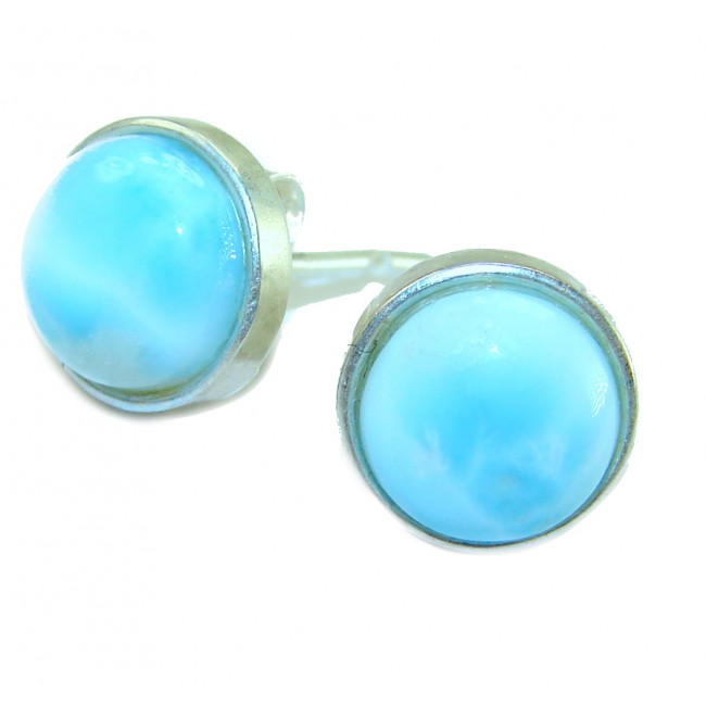 Caribbean Beauty Genuine Blue Larimar .925 Sterling Silver handmade earrings