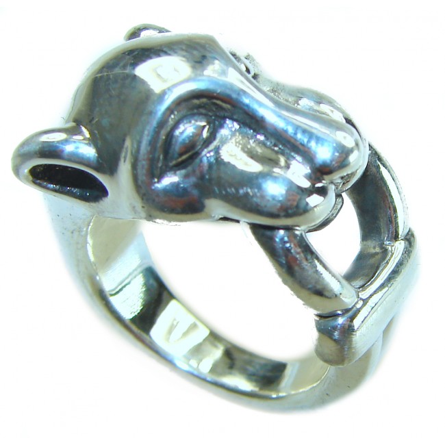 Cheetah .925 Sterling Silver handmade Statement Ring s. 6 3/4