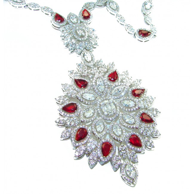 Luxurious - "Affair of the Diamond" - marquise cut 157.9 carat White Topaz .925 Sterling Silver handcrafted Necklace; 28 inches long - photo 2