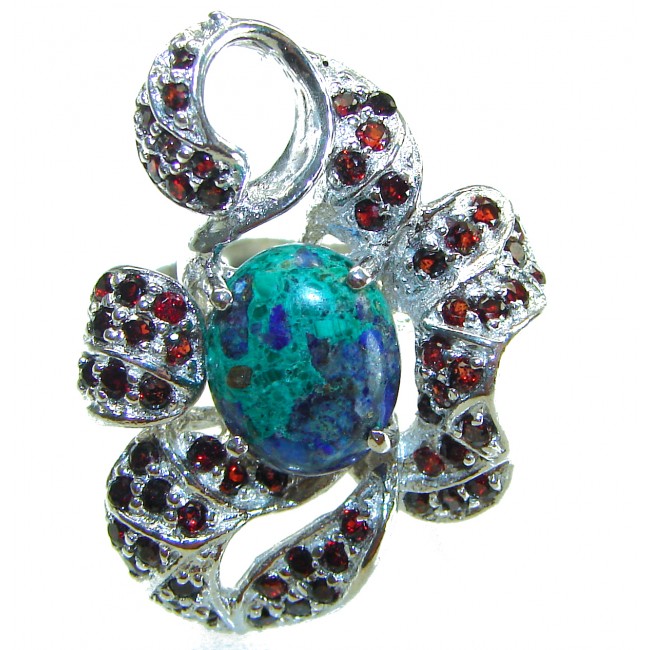 Great quality Blue Azurite Sapphire .925 Sterling Silver handcrafted Ring size 9 1/4