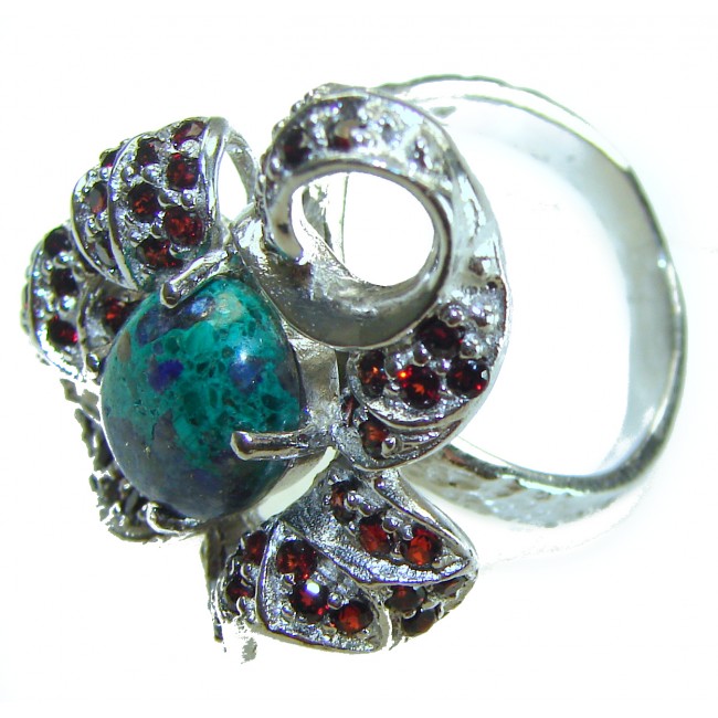 Great quality Blue Azurite Sapphire .925 Sterling Silver handcrafted Ring size 9 1/4