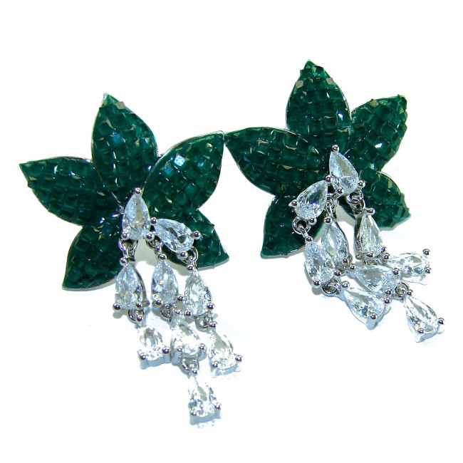 Giovanna - Authentic 19.9 carat Ruby .925 Sterling Silver handcrafted earrings