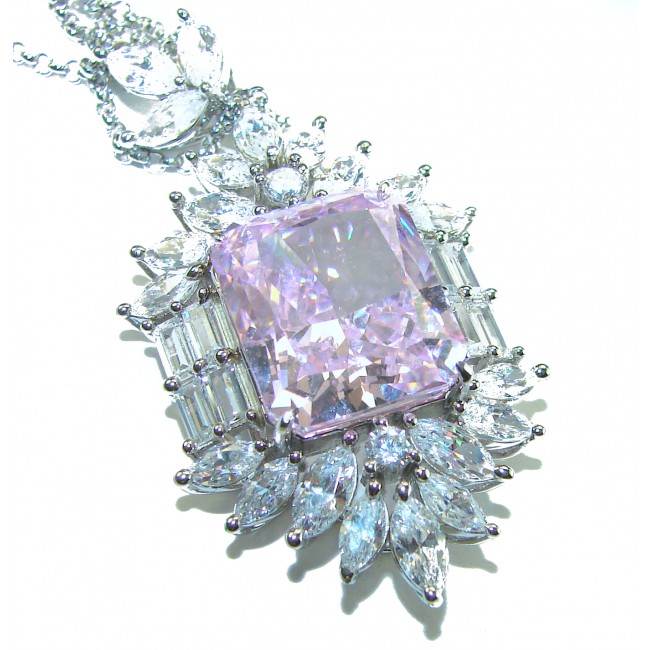 Rose des Vents 21.2 carat Pink Sapphire .925 Sterling Silver handcrafted necklace