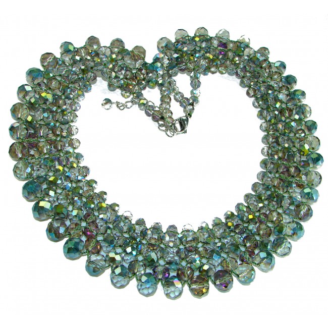 125.8 grams Natural Moonlight Gems .925 Sterling Silver handmade Necklace