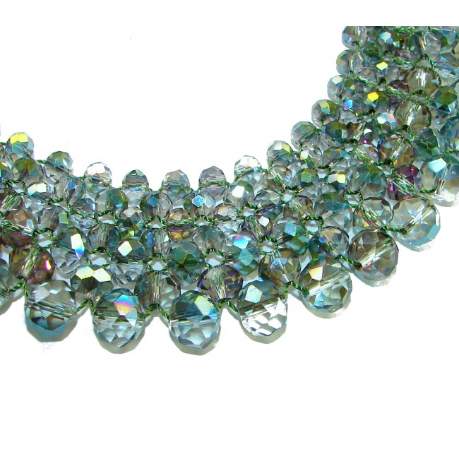 125.8 grams Natural Moonlight Gems .925 Sterling Silver handmade Necklace