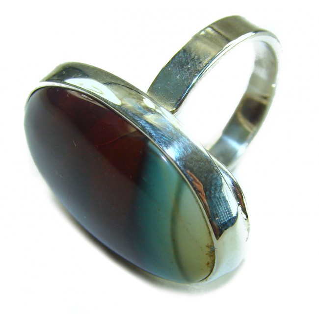 Genuine Top quality Imperial Jasper .925 Sterling Silver handcrafted ring s. 8