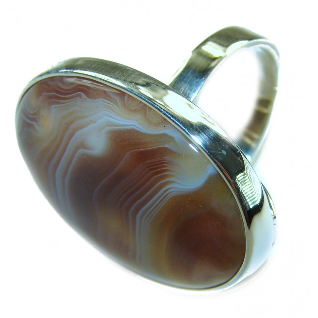 Simplicity Scentic Montana Agate .925 Sterling Silver Ring s. 8
