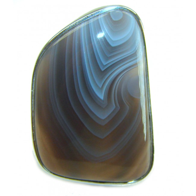 Simplicity Scentic Montana Agate .925 Sterling Silver Ring s. 8