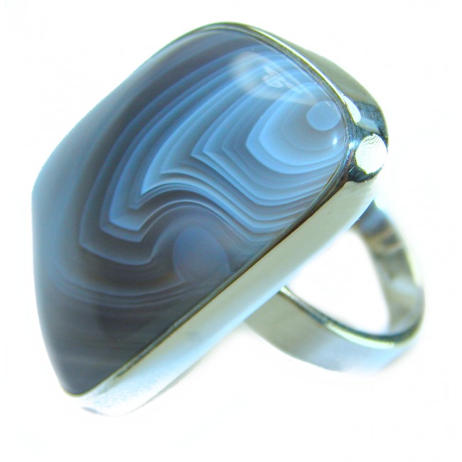 Simplicity Scentic Montana Agate .925 Sterling Silver Ring s. 8