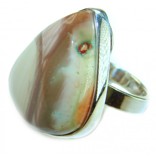 Authentic Morrisonite .925 Sterling Silver handcrafted ring size 8 adjustable