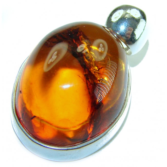 Prehistoric Authentic Baltic Amber .925 Sterling Silver beautifully handcrafted Pendant