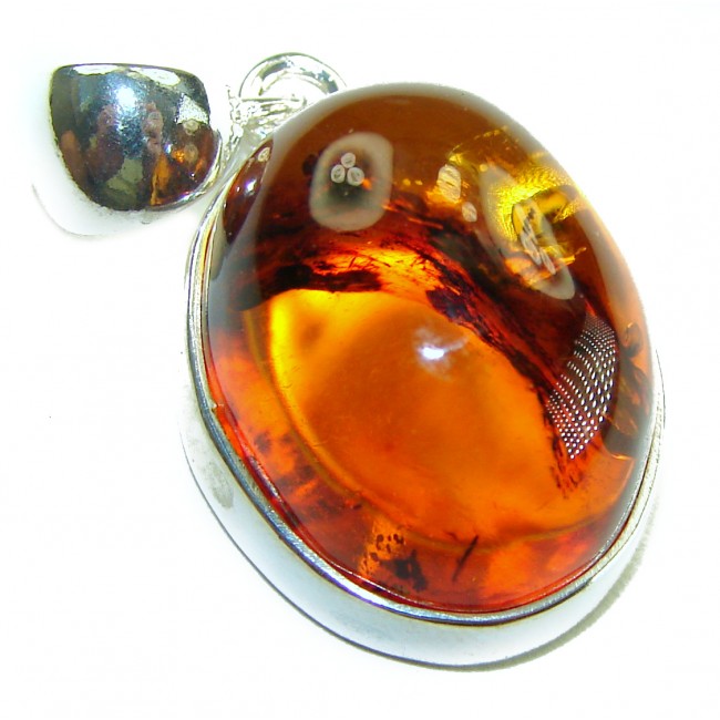 Prehistoric Authentic Baltic Amber .925 Sterling Silver beautifully handcrafted Pendant