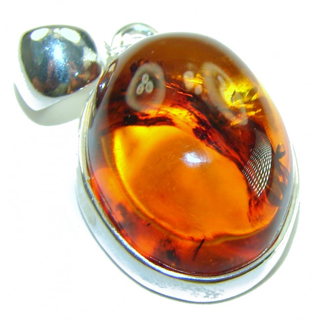 Prehistoric Authentic Baltic Amber .925 Sterling Silver beautifully handcrafted Pendant