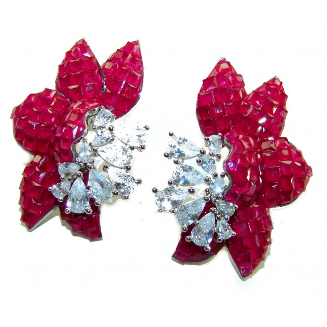 Giovanna - Authentic 22.9 carat Ruby .925 Sterling Silver handcrafted earrings