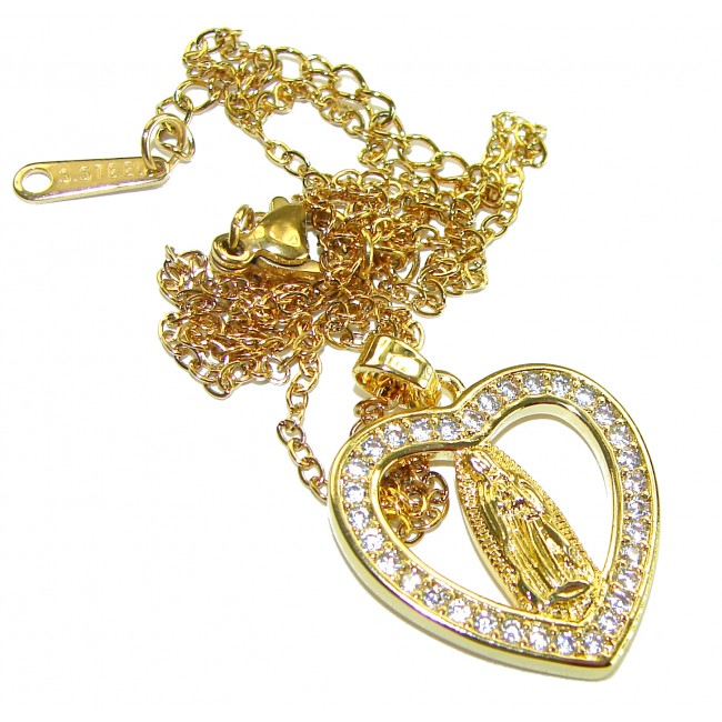 Holy Mary - Vintage design - 10K Gold over 925 Sterling Silver handcrafted Necklace - photo 3