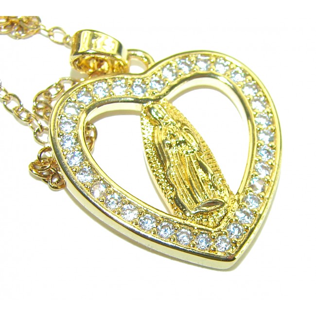 Holy Mary - Vintage design - 10K Gold over 925 Sterling Silver handcrafted Necklace - photo 1
