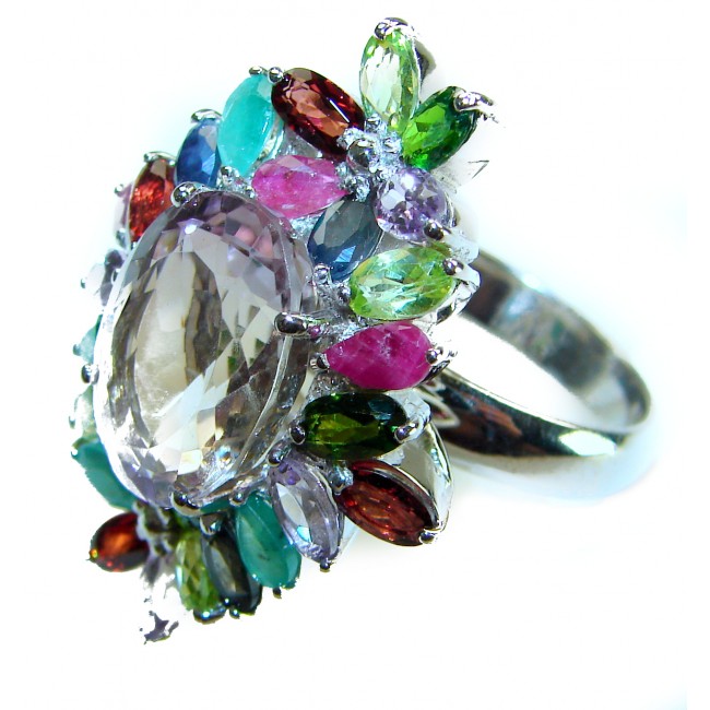 Isabella 15.5 carat autentic Ametrine .925 Sterling Silver handmade Ring s. 9