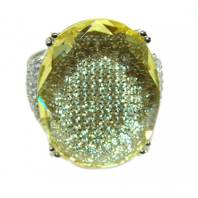 Emma 18.5 carat authentic Citrine .925 Sterling Silver Handcrafted Ring size 6 - photo 2