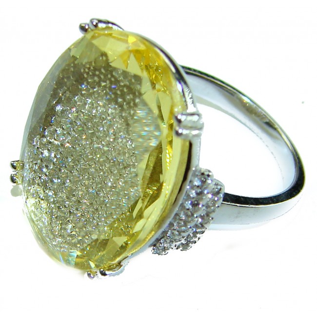 Emma 18.5 carat authentic Citrine .925 Sterling Silver Handcrafted Ring size 6 - photo 1