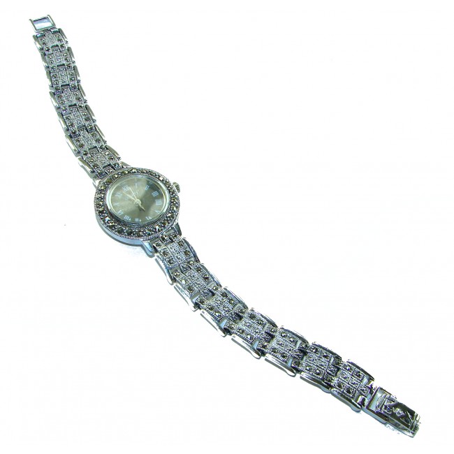 Precious Marcasite .925 Sterling Silver handmade Bracelet Watch