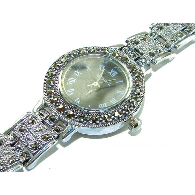 Precious Marcasite .925 Sterling Silver handmade Bracelet Watch