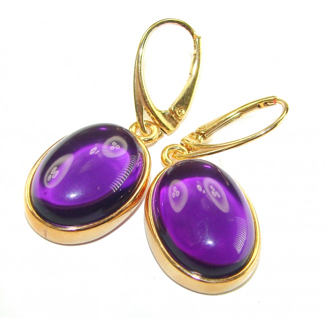 Lavender Beauty authentic 10.2 carat Amethyst 14K Gold over .925 Sterling Silver handcrafted earrings