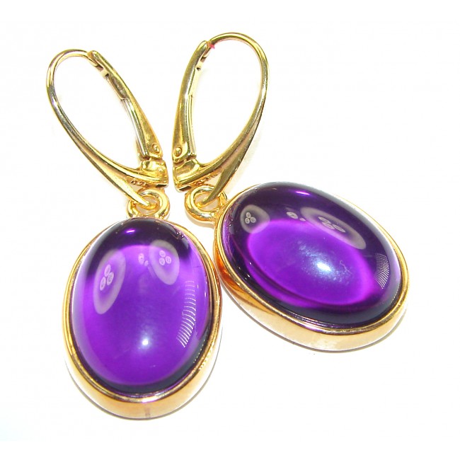 Lavender Beauty authentic 10.2 carat Amethyst 14K Gold over .925 Sterling Silver handcrafted earrings
