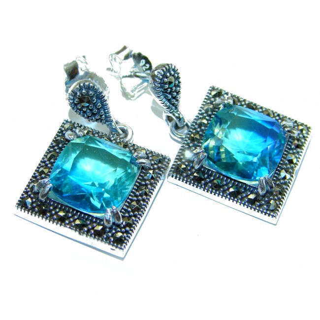 Divine Beauty 9.5 carat Aquamarine .925 Sterling Silver Handcrafted Earrings
