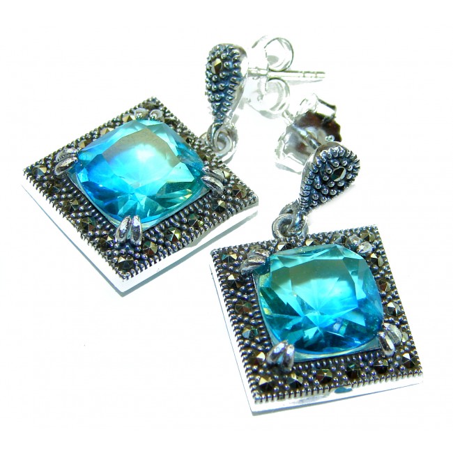 Divine Beauty 9.5 carat Aquamarine .925 Sterling Silver Handcrafted Earrings