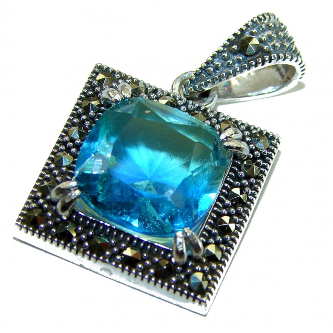 Divine Beauty 6.5 carat Aquamarine .925 Sterling Silver Handcrafted pendant - photo 3