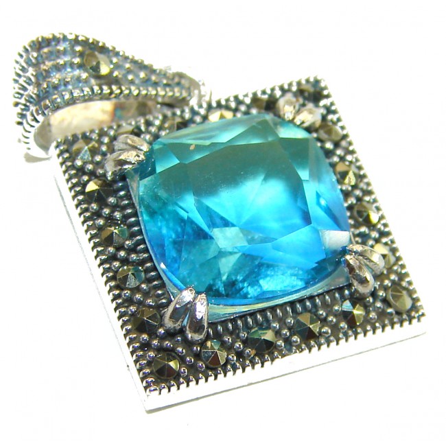 Divine Beauty 6.5 carat Aquamarine .925 Sterling Silver Handcrafted pendant - photo 1