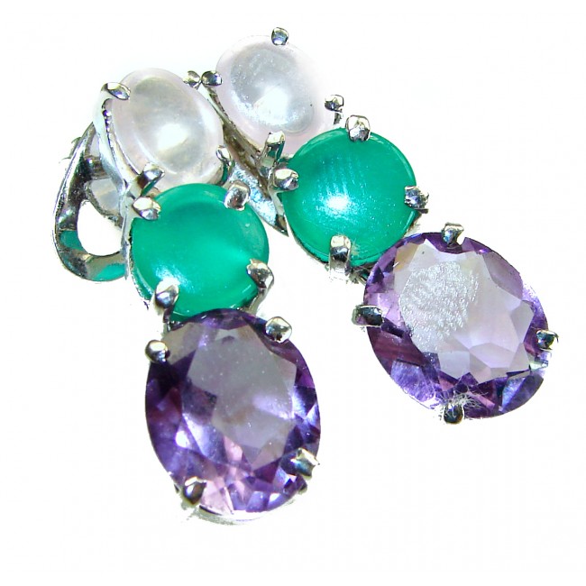 Lavender Beauty authentic 10.2 carat Amethyst .925 Sterling Silver handcrafted earrings