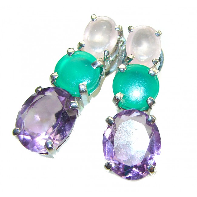 Lavender Beauty authentic 10.2 carat Amethyst .925 Sterling Silver handcrafted earrings