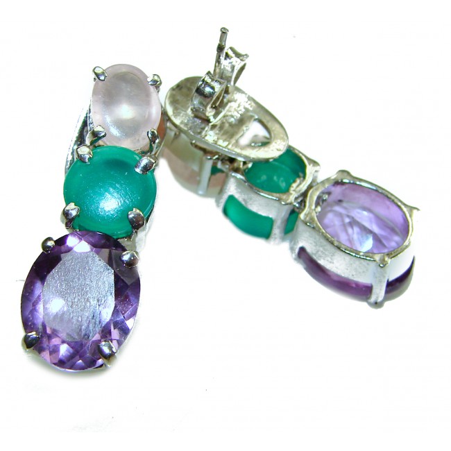 Lavender Beauty authentic 10.2 carat Amethyst .925 Sterling Silver handcrafted earrings