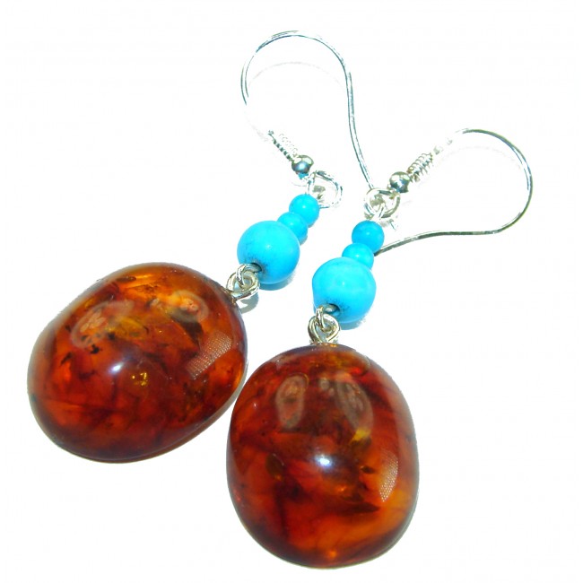 Golden Honey Drops authentic Baltic Amber .925 Sterling Silver earrings