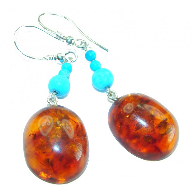 Golden Honey Drops authentic Baltic Amber .925 Sterling Silver earrings