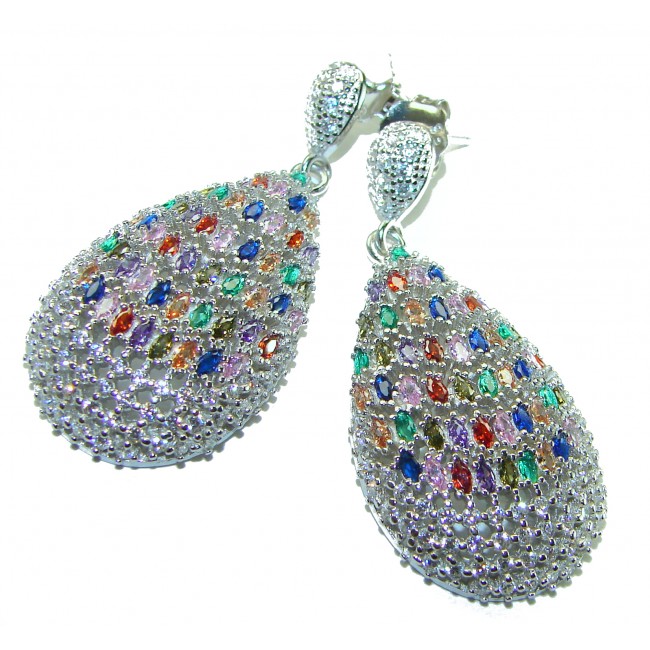 Very Unique 11.6 carat Watermelon Tourmaline from Mozambique .925 Sterling Silver handcrafted earrings