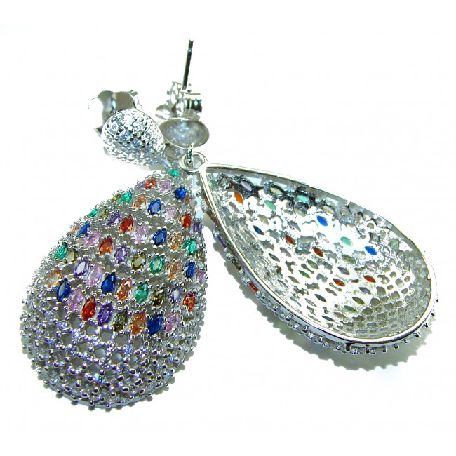 Very Unique 11.6 carat Watermelon Tourmaline from Mozambique .925 Sterling Silver handcrafted earrings