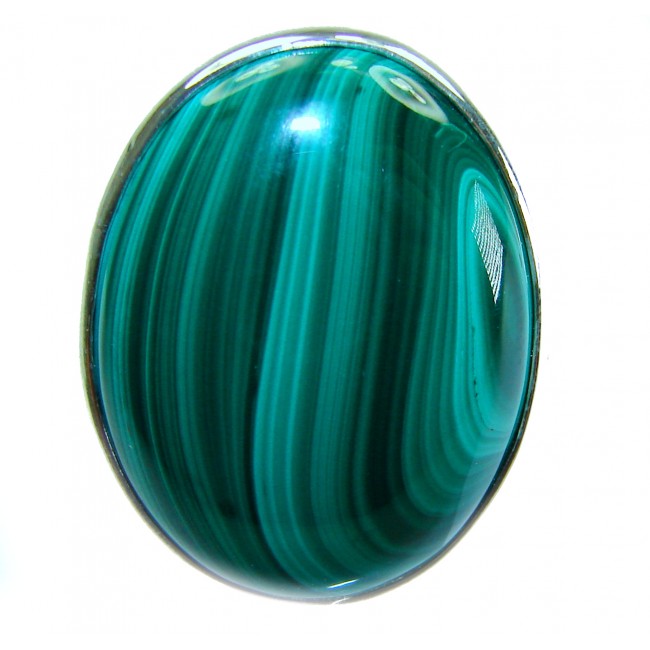 The best quality 20.2 CARAT genuine Malachite from Ural Mountains .925 Sterling Silver handcrafted ring size 7 adjustable