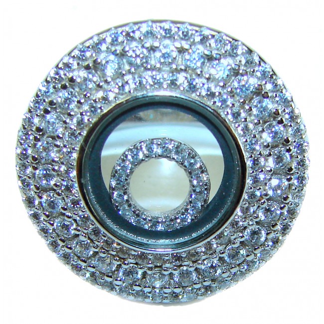 Floating Memories 5.5 carat White Sapphire .925 Sterling Silver Handcrafted Ring size 7