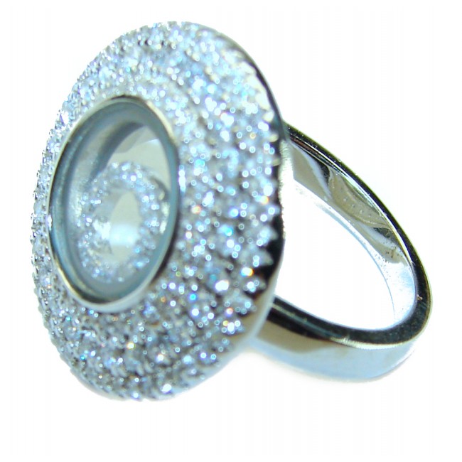 Floating Memories 5.5 carat White Sapphire .925 Sterling Silver Handcrafted Ring size 7