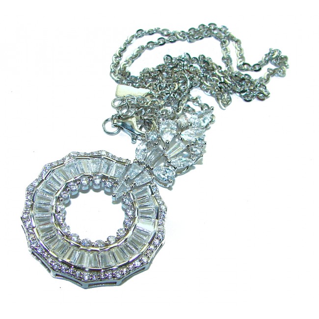 Art Deco - Luxurious natural 24.5 carat White Topaz .925 Sterling Silver Perfectly handcrafted Necklace - photo 2