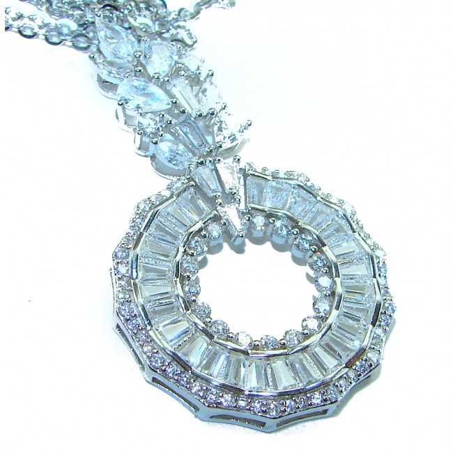 Art Deco - Luxurious natural 24.5 carat White Topaz .925 Sterling Silver Perfectly handcrafted Necklace - photo 1