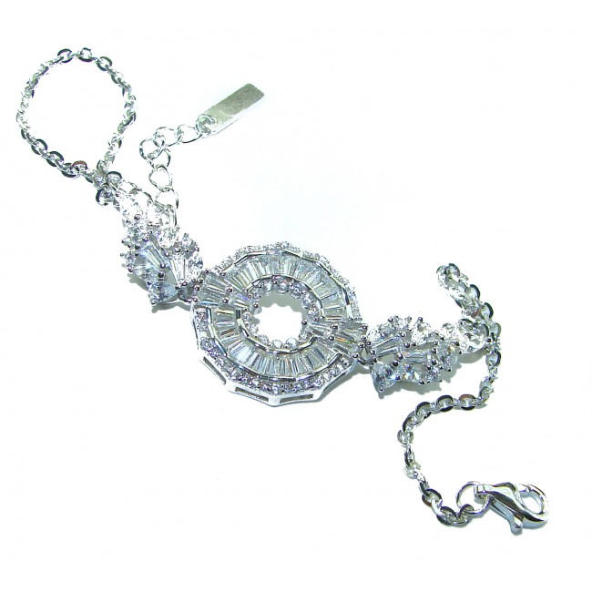Art Deco - Luxurious natural 22.5 carat White Topaz .925 Sterling Silver Perfectly handcrafted Bracelet