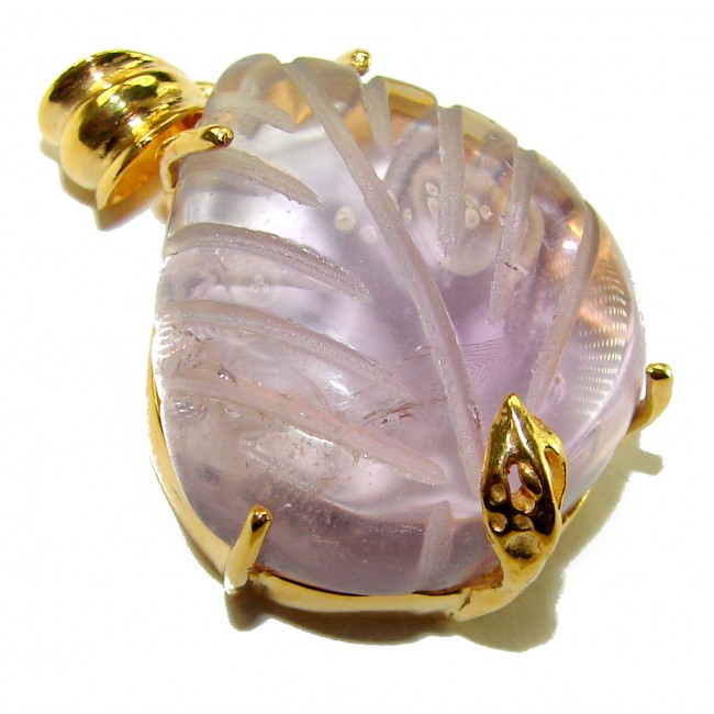 Isabella 15.5 carat carved Ametrine 14K Gold over .925 Sterling Silver handmade Pendant