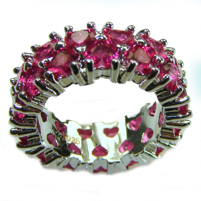 Born to Glam authentic Garnet .925 Silver handcrafted Eternity Ring s. 6