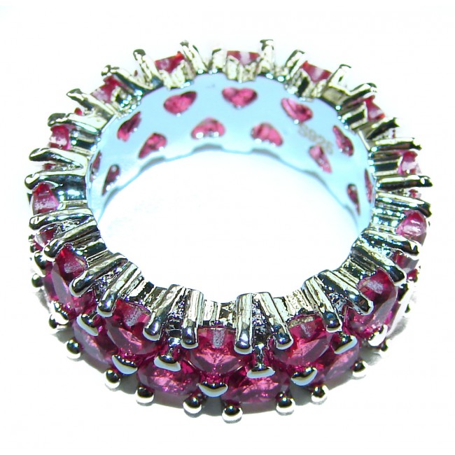 Born to Glam authentic Garnet .925 Silver handcrafted Eternity Ring s. 6