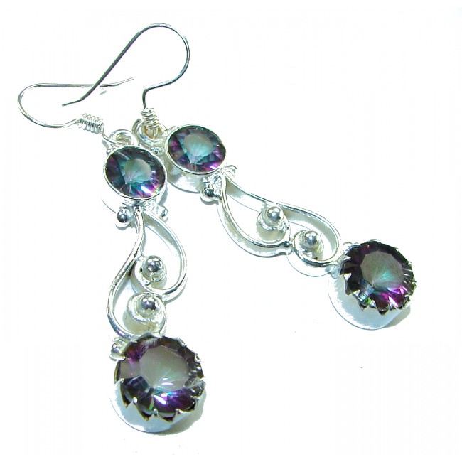 8.2 carat Mystic Topaz .925 Sterling Silver earrings